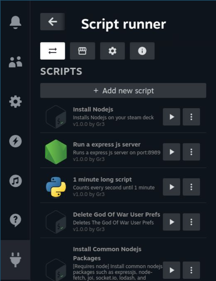 Decky Script Runner preview