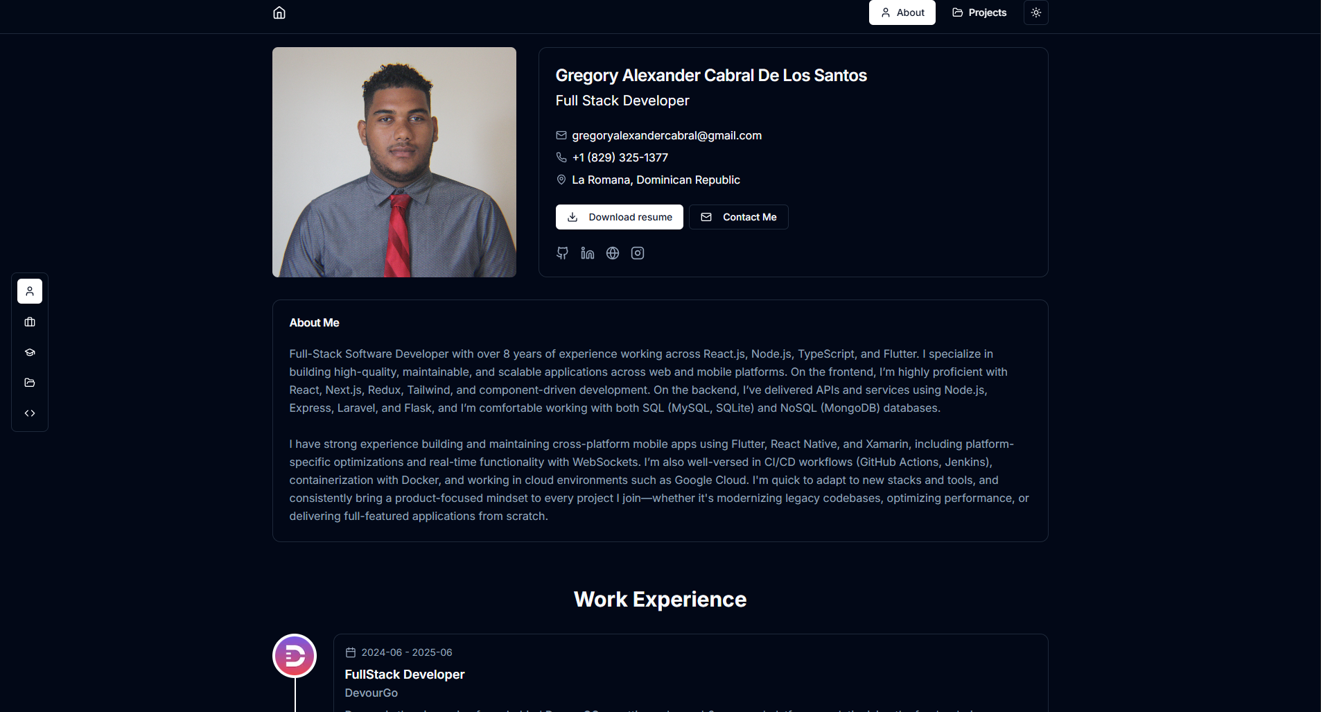 Portfolio website V2 screenshot 5