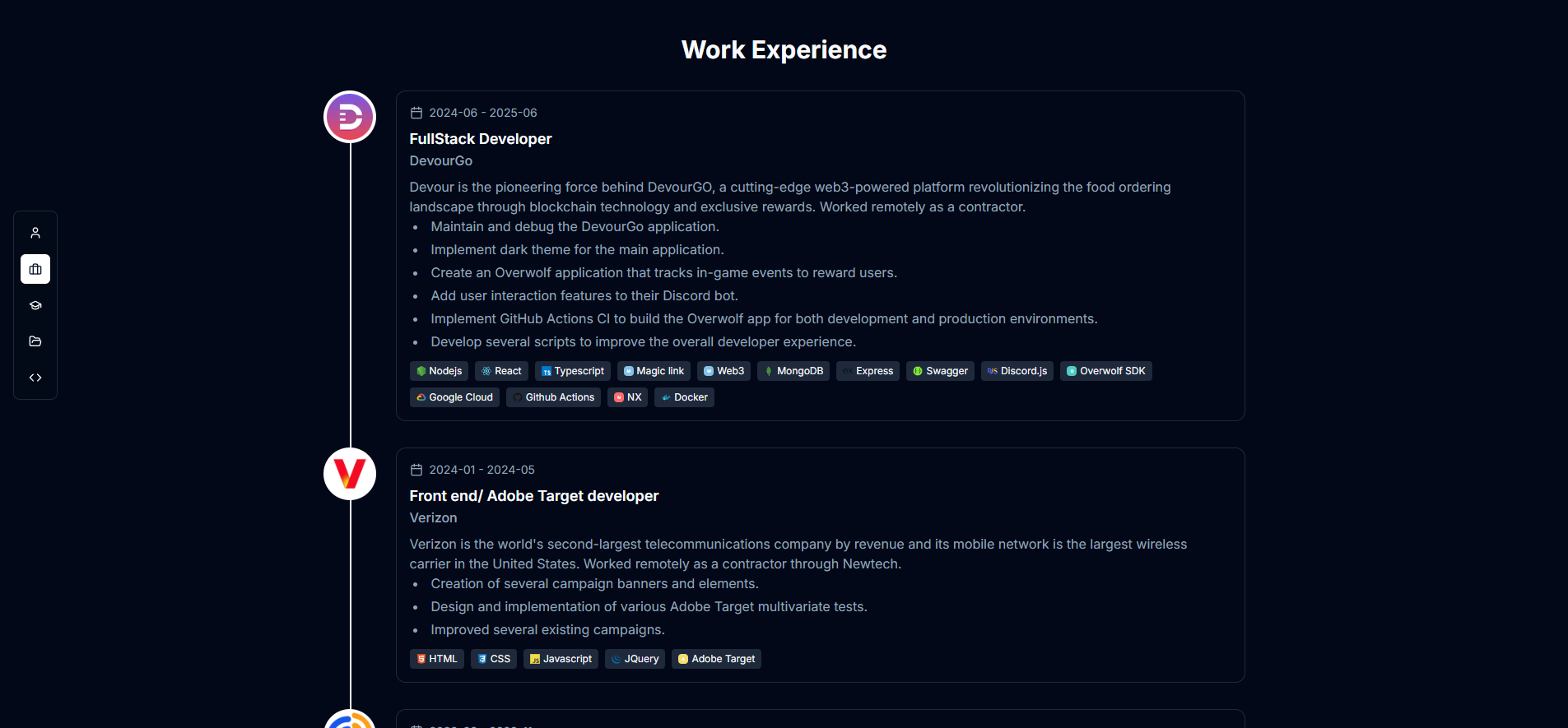 Portfolio website V2 screenshot 6