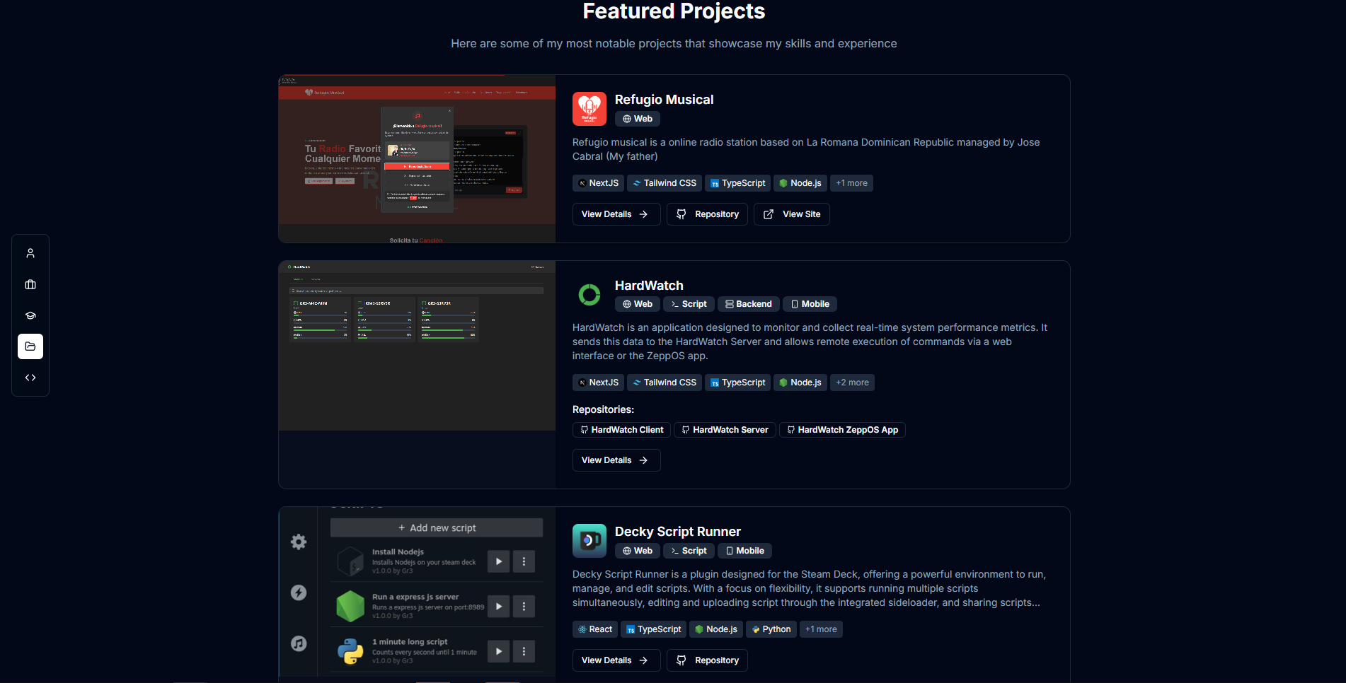 Portfolio website V2 screenshot 7